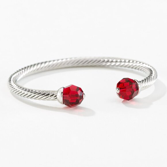 Touchstone Crystal Jewelry - Swarovski Touchstone Crystal Red Cuff Bracelet | Siam | Item 2210B